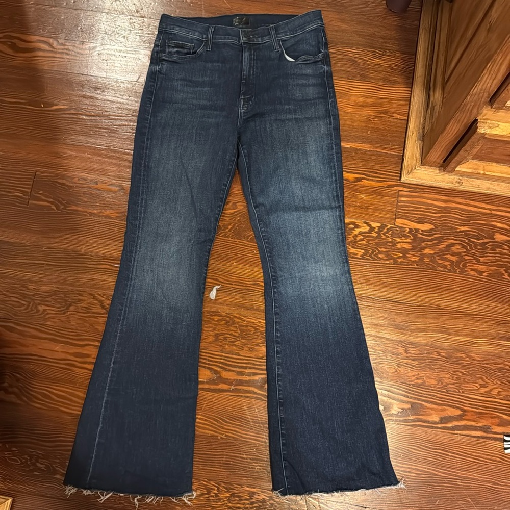 Color: Mint Condition Mother flare denim jean